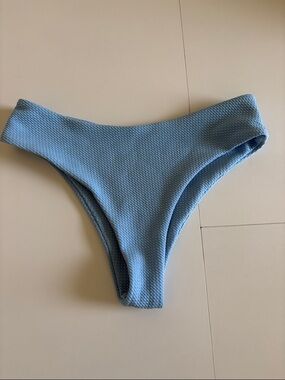 SHEIN Light Blue Ribbed Bikini Bottom